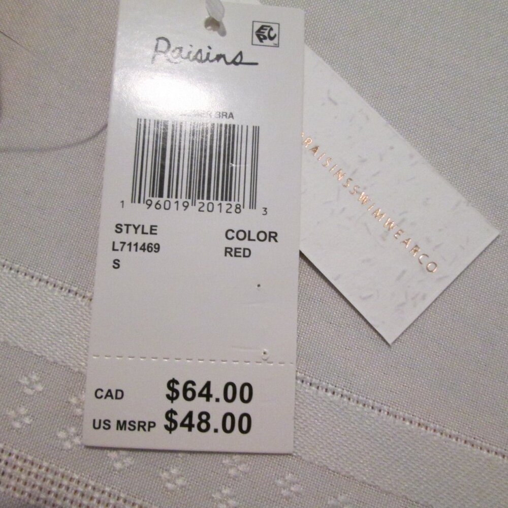 Raisins Juniors' Tropical-Print Tie-Back Bikini Top NWT Sz S - Picture 7 of 9